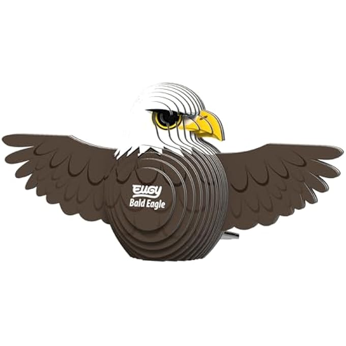BALD EAGLE 3D PUZZLE, 22 PIECE ECO-FRIENDLY EDUCATIONAL LEARNING PUZZLES FOR KIDS 6+ - Image 1